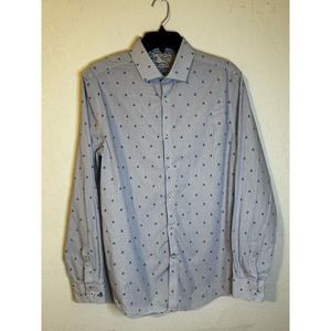 Original Penguin Shirt Mens 16 Blue octopus Stripe‎ Heritage Slim Fit Resort L